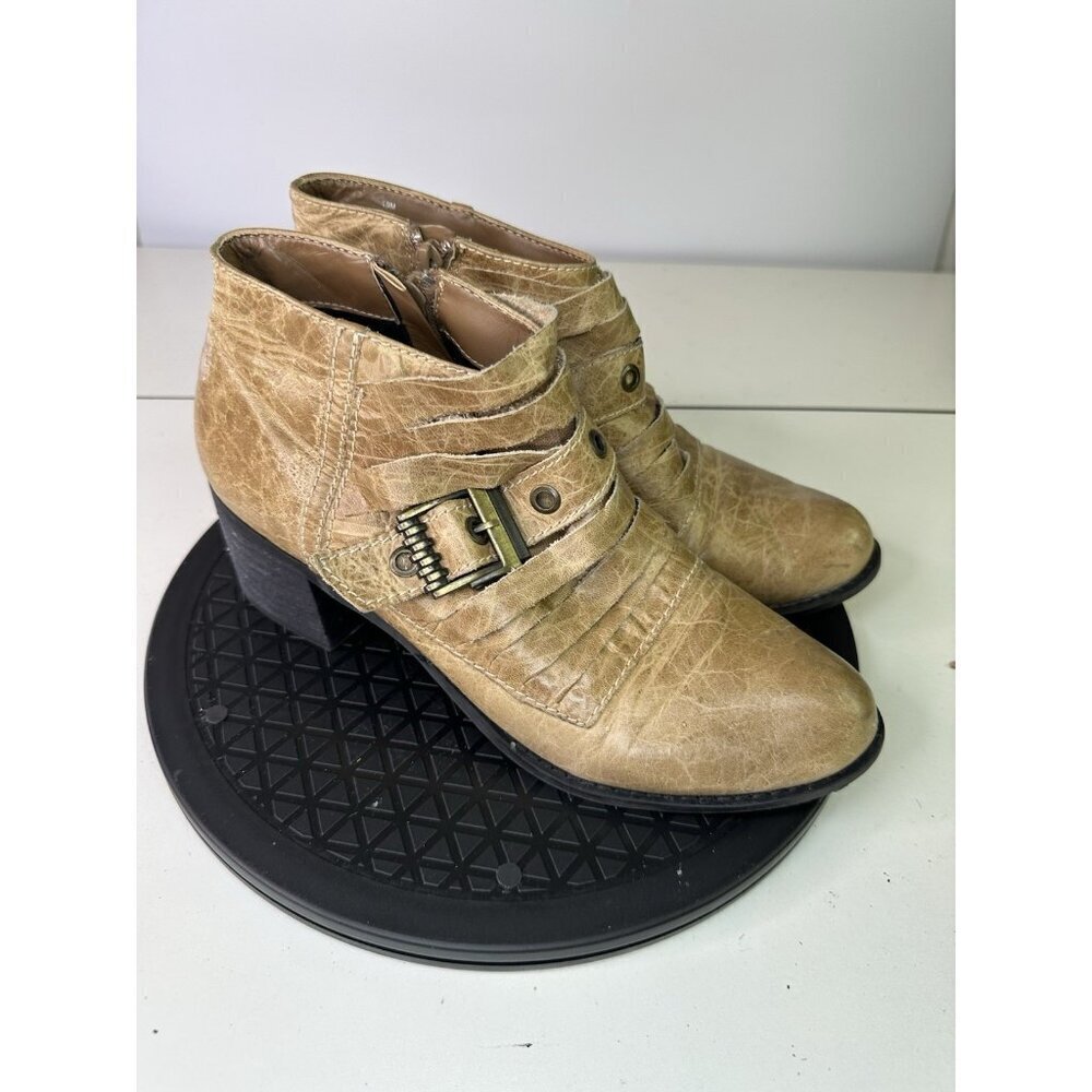 Two Lips Brown Leather Women’s Ankle Boots Sz 10M